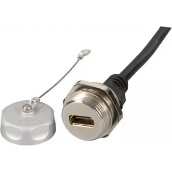 EFB-Elektronik IP67 HDMI Panel Mount Connector, M25, Female to Male, 1.0m