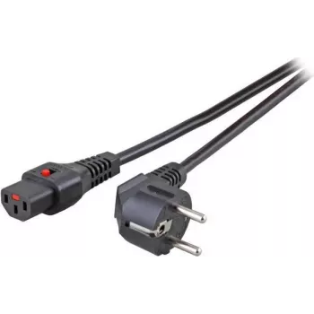 EFB Elektronik maitinimo laidas CEE7/7 90° kampu - C13 180° IEC Lock juodas 5,0 m