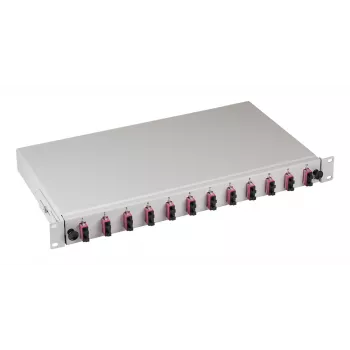EFB Elektronik Splice Box SC 50/125 µm OM4 Ištraukiamas, 24 Pigtails Offset / 12 Couplings