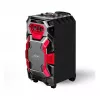 Leicke DJ ROXX TROLLEY PRO nešiojama PA garsiakalbių sistema su Bluetooth, 100W RMS, 10 inch žemų dažnių garsiakalbiu, LED lemputėmis, vežimėliu, mikrofonu, nuotolinio valdymo pultu