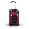 Leicke DJ ROXX TROLLEY PRO nešiojama PA garsiakalbių sistema su Bluetooth, 100W RMS, 10 inch žemų dažnių garsiakalbiu, LED lemputėmis, vežimėliu, mikrofonu, nuotolinio valdymo pultu