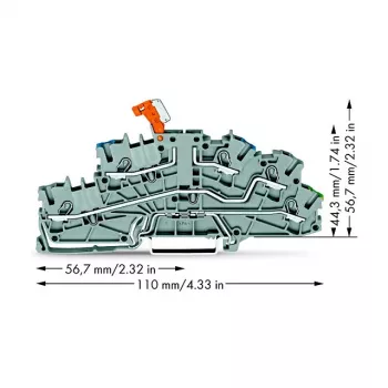 WAGO 2003-6641 Galinė plokštelė TOPJOB S 2003 serijai, pilka, 5,2 mm plotis