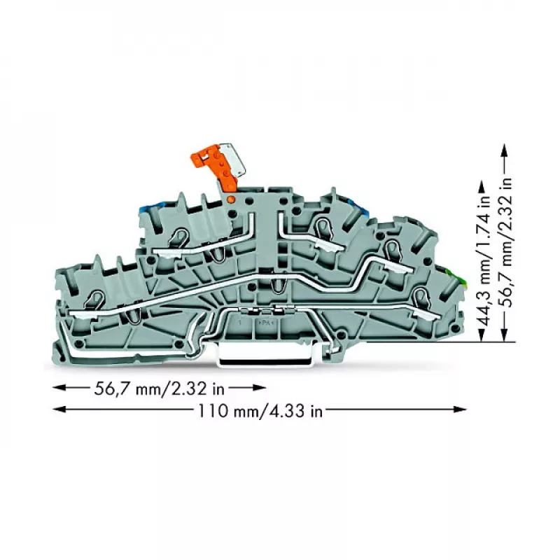 WAGO 2003-6641 Galinė plokštelė TOPJOB S 2003 serijai, pilka, 5,2 mm plotis