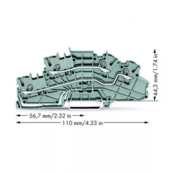 WAGO 2003-6642 Praeinanti gnybtų jungtis, TOPJOB® S, 2 laidininkai, 4 mm², pilka, 800 V, 24 A