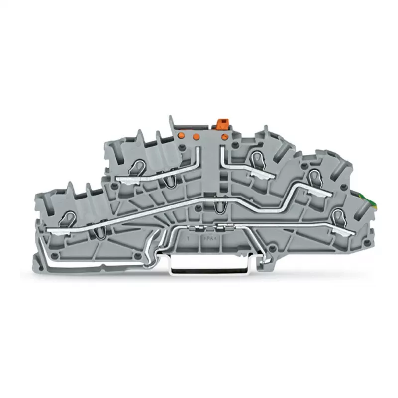 WAGO TOPJOB S N-Atjungimo gnybtų blokas su PE, 3 laidininkai, Push-in CAGE CLAMP, pilkas, 2003-6644