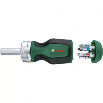 Bosch 1600A032UY Reketinis atsuktuvas su 12 antgalių (25 mm) S2 plienas, 1/4 inch šešiakampis, ergonomiška rankena