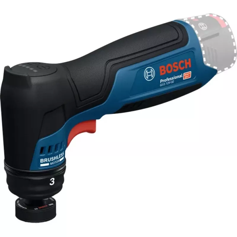 BOSCH Professional 12V belaidis orbitinis šlifuoklis su 32 mm šlifavimo plokšte (be įrangos)