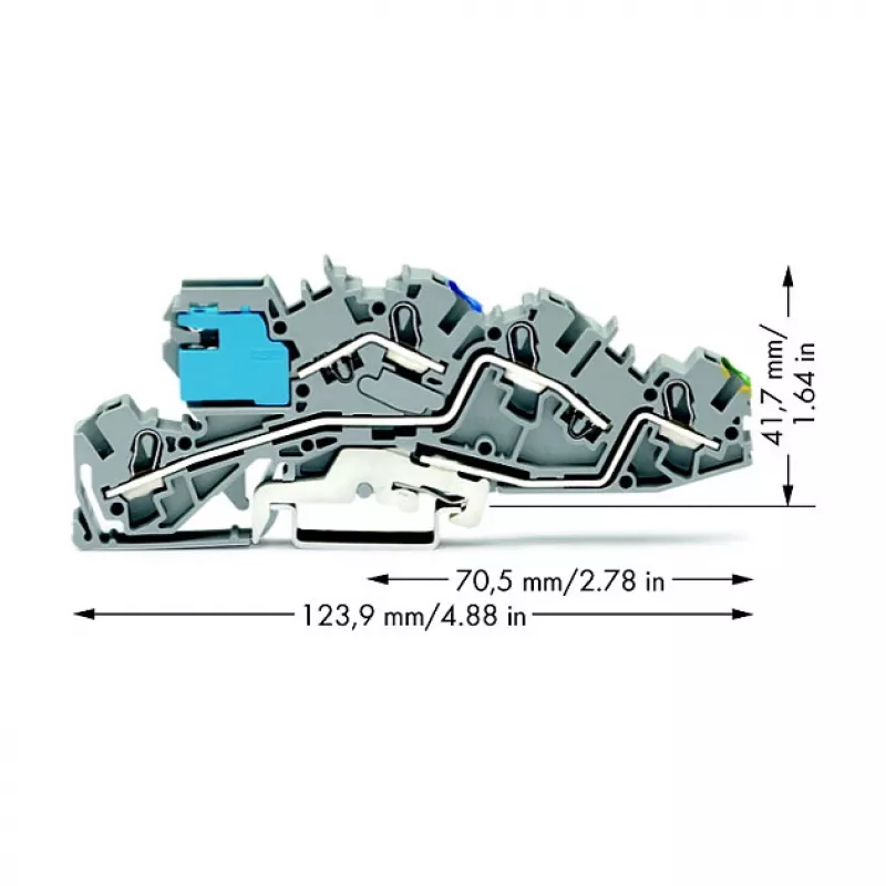 WAGO 2005-7641 TOPJOB S Praeinamoji gnybtų jungtis, 6 mm², pilka, 800 V, 41 A