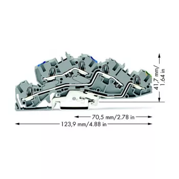 WAGO 2005-7646 Praeinamoji gnybtų jungtis, 3 laidininkai, 400V, 24A, 2,5mm², pilka