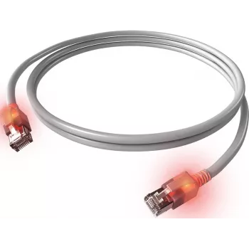 EasyLan DualBoot LED Patch Cable RJ45 S/FTP Cat.6A (Class EA) - su saCon kištuku - LSOH - Pilka - 7,5 m