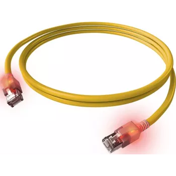 EasyLan DualBoot LED Patch Cable RJ45 S/FTP Cat.6A (Class EA) - su saCon kištuku - LSOH - Geltona - 7m