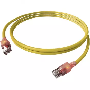 EasyLan DualBoot LED Patch Cable RJ45 S/FTP Cat.6A (Class EA) su saCon jungtimi - LSOH - Geltona