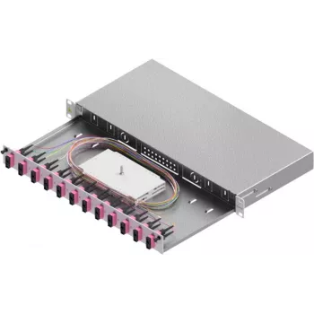 ZVK Easylan LWL Splice Enclosure Basic 1U 12x SC-Duplex OM4 Sliding Drawer Black