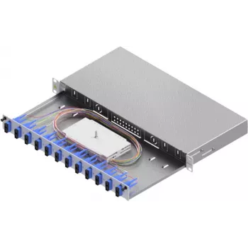 ZVK Easylan LWL Splice Enclosure Basic 1U 12x SC-Duplex OS2 Sliding Drawer