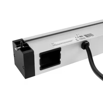 Bachmann DESK Rail Power Strip su 2 Schuko lizdais ir 2 USB įkrovimo prievadais, 2m kabelis, sidabrinė/juoda