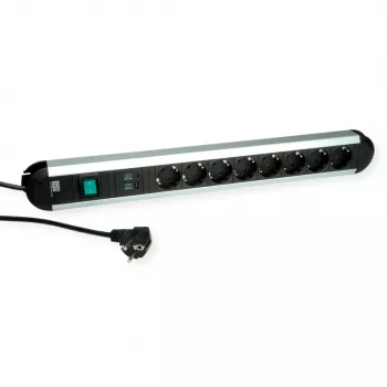 Bachmann PRIMO Power Strip 1,75m Black/Silver 8 AC Outlets Schuko Type F Indoor