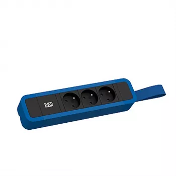 Bachmann PRIMO 2 3xUTE Power Strip su kilpa 2,0 m CEE 7/7 mėlynas (RAL 5010)