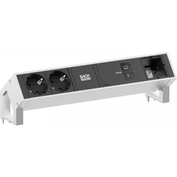 Bachmann DESK2 Stalo maitinimo modulis 2x CEE7/3 1x USB-C 100W 1x CM 0,2m Nerūdijantis plienas
