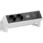 Bachmann DESK2 2x Schuko USB-C 45W 0,2m Pure White RAL9010 stalinis maitinimo modulis