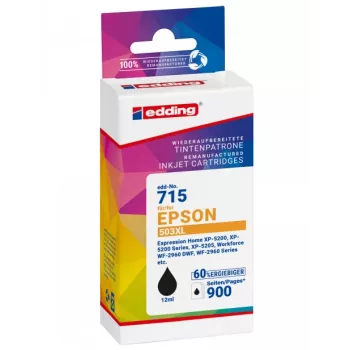 EDDING suderinama rašalo kasetė juoda, skirta Epson 503XL T09R1 (18-715)