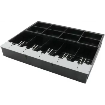 ARTDEV Cash Tray Insert, skirtas AC-4280 kasos stalčiui – 8 monetų skyriai, 5 banknotų skyriai, juoda