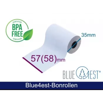 ARTDEV Terminė popieriaus ritinėlis - 57x35x12 B/D max./K balta 14m Blue4est Blue