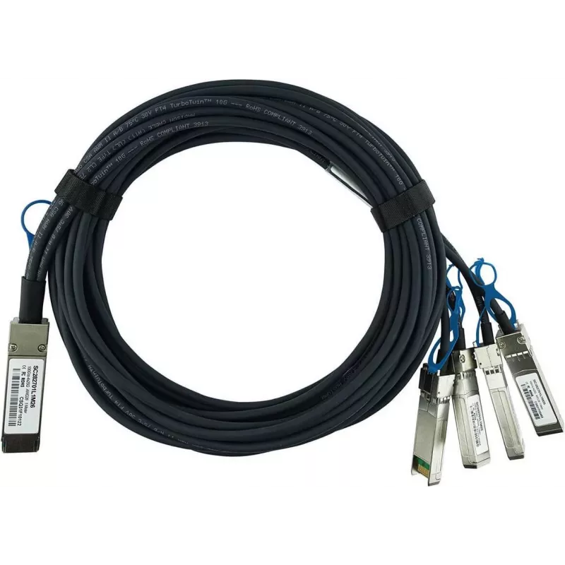 BlueOptics Compatible Nokia QSFP28-4SFP28-DAC-1M Passive Direct Attach Breakout Cable, 1m, 26 AWG