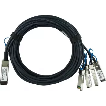 BlueOptics QSFP28-4SFP28-DAC-1M suderinamas BlueLAN pasyvus 100GBASE-CR4 QSFP28 į 4x25GBASE-CR SFP28 tiesioginio prijungimo atšakos kabelis, 1 metras, AWG26