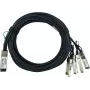 BlueOptics 40G QSFP+ į 4x SFP+ pasyvus tiesioginio prijungimo varinis išsišakojimo kabelis, 3m, mėlynas