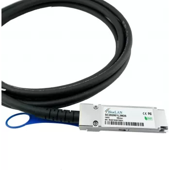 BlueOptics Netgear ACC763 Compatible BlueLAN DAC QSFP28 SC282801L3M26 Direct Attach Cable, 100GBASE-CR4, Infiniband EDR, 26AWG, 3 Meter (ACC763-BL)