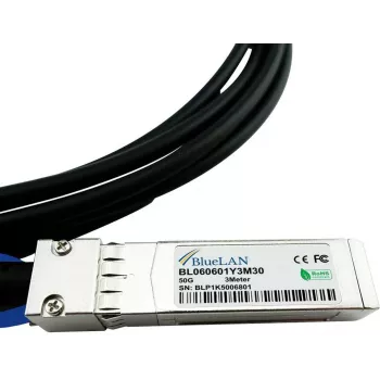 BlueLAN Mellanox MCP2M50-G01AE30 suderinamas tiesioginio prijungimo kabelis (DAC) - pasyvus 50 gigabitų dviejų ašių varinis - SFP56 į SFP56 - 1 metras