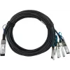 BlueOptics suderinamas Siemon Q4S28P301.0-01P BlueLAN pasyvus 100GBASE-CR4 QSFP28 į 4x25GBASE-CR SFP28 tiesioginio prijungimo atšakinis kabelis, 1m, AWG26 (Q4S28P301.0-01P-BL)