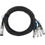 BlueOptics HPE Q9S72A suderinamas BlueLAN pasyvus 100GBASE-CR4 QSFP28 į 4x25GBASE-CR SFP28 tiesioginio prijungimo atšakinis kabelis, 1m, AWG26