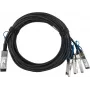 BlueOptics Compatible Siemon Q4S28P263.0-01P BlueLAN Passive 100GBASE-CR4 QSFP28 to 4x25GBASE-CR SFP28 Direct Attach Breakout Cable, 3m, AWG26 (Q4S28P263.0-01P-BL)
