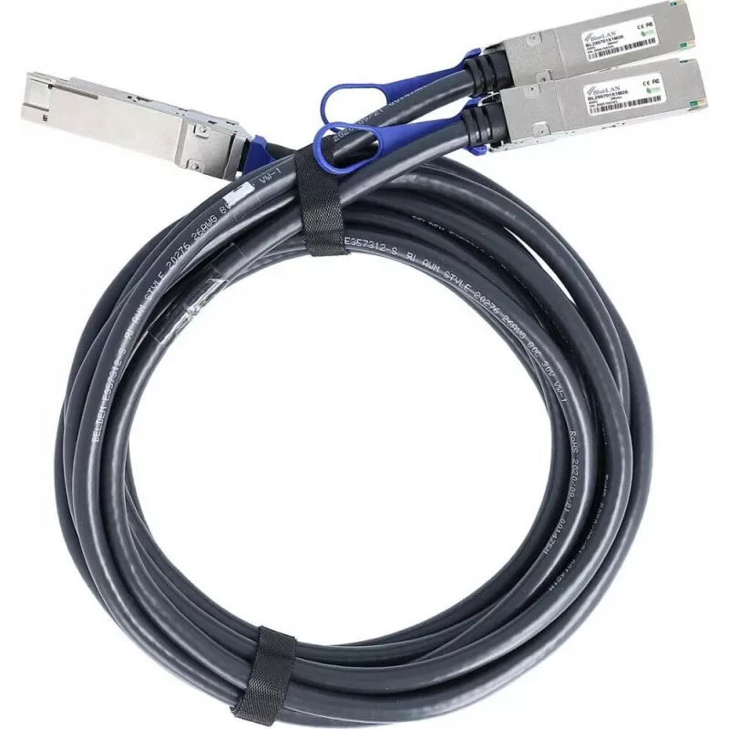 BlueLAN Cisco QDD-2Q200-CU1M 400G QSFP-DD į 2x200G QSFP56 pasyvus tiesioginio prijungimo atšakojimo kabelis, 1 m