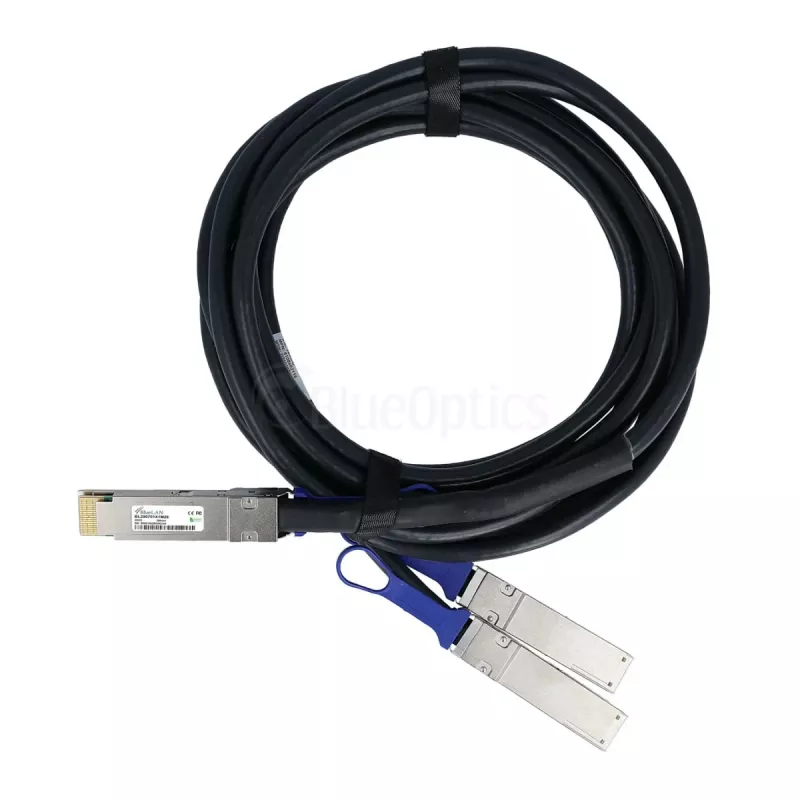 BlueLAN NVIDIA suderinamas 400GBASE-CR8 QSFP-DD į 2x QSFP56 tiesioginio prijungimo varinis atšakos kabelis, 1 m