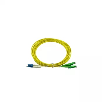 BlueOptics Duplex Fibre Optic Patch Cable, LC-UPC į E2000-APC, Single Mode OS2, 0,5 m, geltona