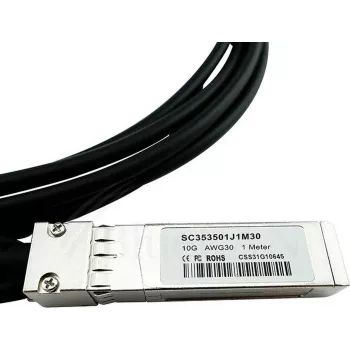 BlueLAN suderinamas Extreme Networks 10GB-C01-SFPP 10GBASE-CR pasyvus SFP+ į SFP+ tiesioginio prijungimo kabelis, 1 m, AWG30