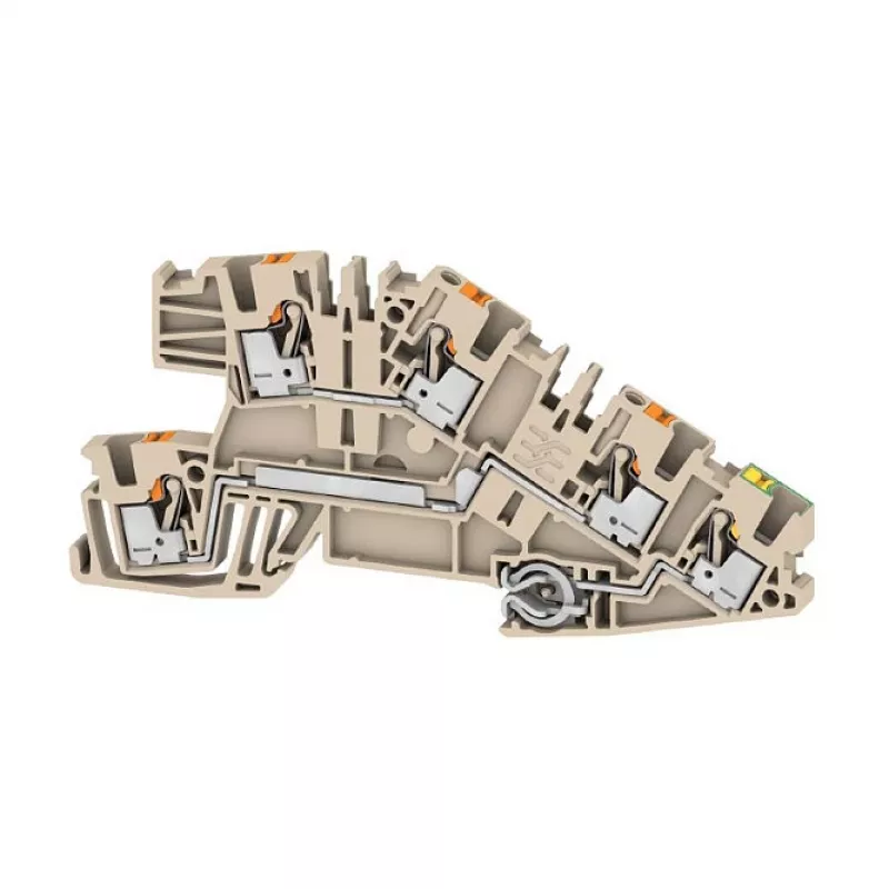 Weidmüller AITB 2.5 BB L-L-PE Montažinis gnybtų blokas, PUSH IN, 3 potencialai, 2,5 mm², juodas