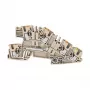 Weidmüller AITB 2.5 BB L-L-PE Montažinis gnybtų blokas, PUSH IN, 3 potencialai, 2,5 mm², juodas