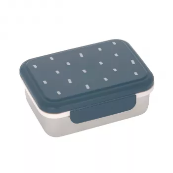 Lässig Happy Prints vaikiška nerūdijančio plieno priešpiečių dėžutė, 1 l, 17 x 13 x 6 cm, PP dangtelis su silikoniniu žiedu, tamsiai mėlyna