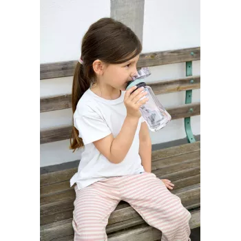 Lassig Butelka Tritan gertuvė 420 ml Tiny Outdoor Rainbow