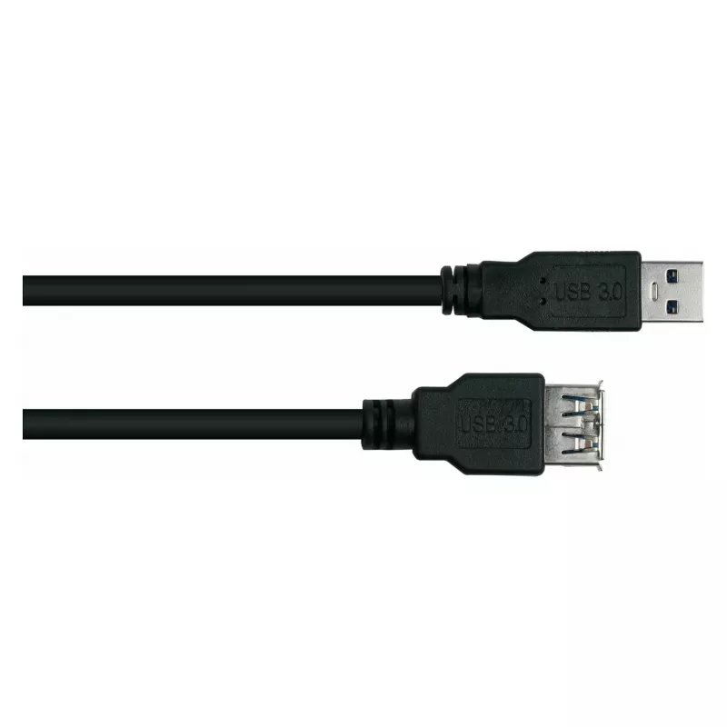 Kabelmeister Alcasa UK30P-ASA-010S USB 3.2 Gen 1 ilginimo laidas, USB-A kištukas į USB-A lizdą, 1 m, juodas