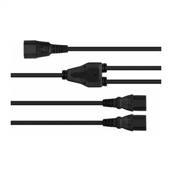 Kabelmeister Y Power Splitter Cable C14 to 2x C13, 0,2m, juoda