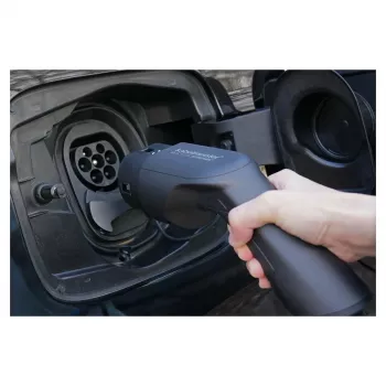 KABELMEISTER Mode 3 EV įkrovimo prailginimo kabelis, 2 tipo kištukas į lizdą, trifazis, 32A, 22kW, spiralinis, 5m, juodas