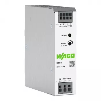 WAGO 2587-2144 Pirminis perjungiamasis maitinimo šaltinis, 1 fazė, 24 VDC, 5 A, 120 W, DIN bėgelis