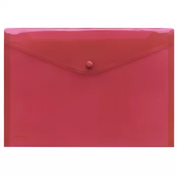 FolderSys A4 raudonas permatomas PP dokumentų aplankas su spauduku, 10 vnt. paketas