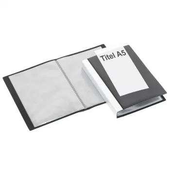 FolderSys Display Book A5 Black with 20 Sleeves