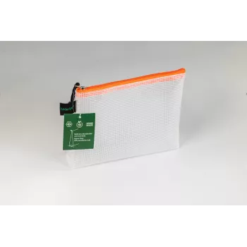 FolderSys maišelis su užtrauktuku permatomas/oranžinis 0,28 mm A6 1 vnt.