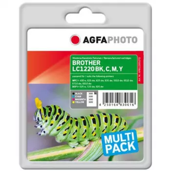 AGFAPHOTO APB1220SETD Suderinamas rašalo kasetės rinkinys 4 vnt. Juoda Geltona Žydra Raudona Didelės talpos XL